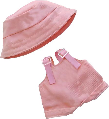 Complete Cute Outfit for 17cm Collectible Dolls: Hat & Overalls Set - Ideal for Dressing Up Elf or Fantasy Style Figures (Brown-a) in Saudi Arabia