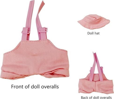 Complete Cute Outfit for 17cm Collectible Dolls: Hat & Overalls Set - Ideal for Dressing Up Elf or Fantasy Style Figures (Brown-a) in Saudi Arabia