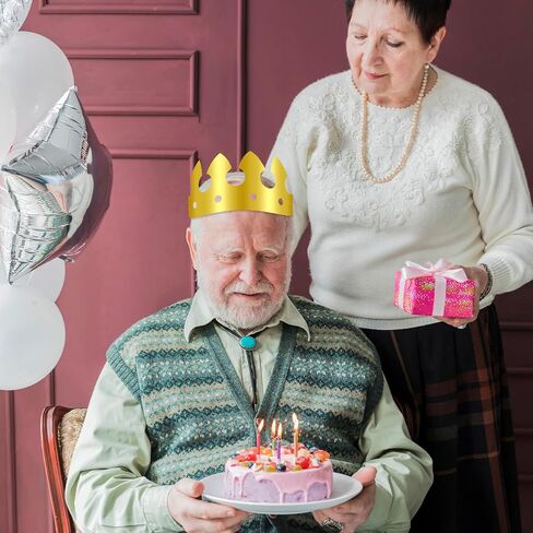 100 قطعة تاج عيد ميلاد ، غولدن كينج تاج قابلة للطي وقبعات الورق القابلة للتعديل قبعات حفلة عيد ميلاد للاحتفال بالاحتفال بالدعامات الدعائم in Kuwait