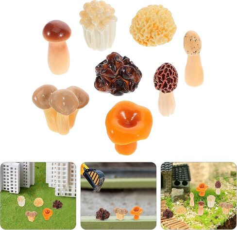 Luozzy 24 PCS الفطر المصغرة لصالح راتنجات الفطر الصغيرة ديكورات الخضار عرض الدعائم التصوير الفوتوغرافي in Saudi Arabia