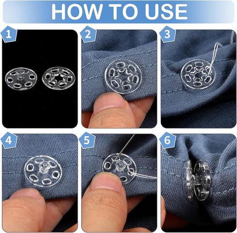 150pcs لقطات واضحة للخياطة ، 7 مم/10 مم/15 مم لكل 50 مجموعة من اللقطات المستديرة البلاستيكية للملابس القميص سراويل على الظهر الخياطة ، السحابات زر لسترات الجينز معاطف الجينز معاطف in Kuwait