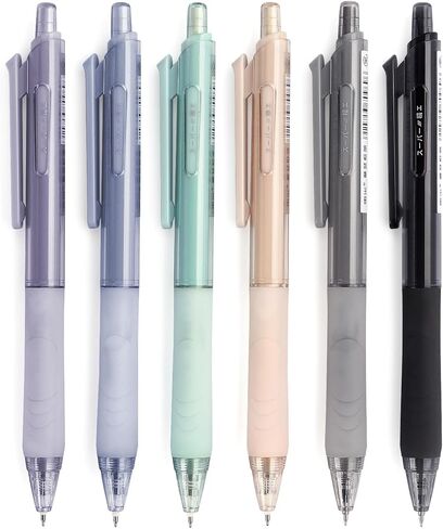 NNY Gel Pens Black Ink Pen 0.5mm مع قبضة راحة للكتابة السلسة والمدرسة والمكاتب (6 عبوات) in Kuwait