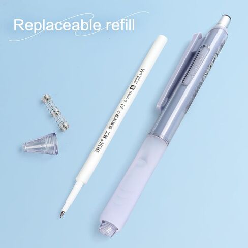 NNY Gel Pens Black Ink Pen 0.5mm مع قبضة راحة للكتابة السلسة والمدرسة والمكاتب (6 عبوات) in Kuwait