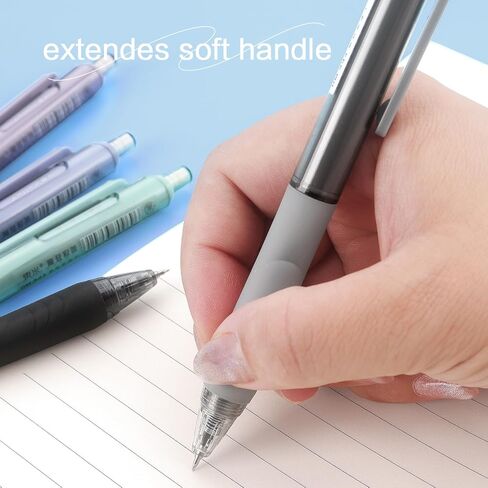 NNY Gel Pens Black Ink Pen 0.5mm مع قبضة راحة للكتابة السلسة والمدرسة والمكاتب (6 عبوات) in Kuwait