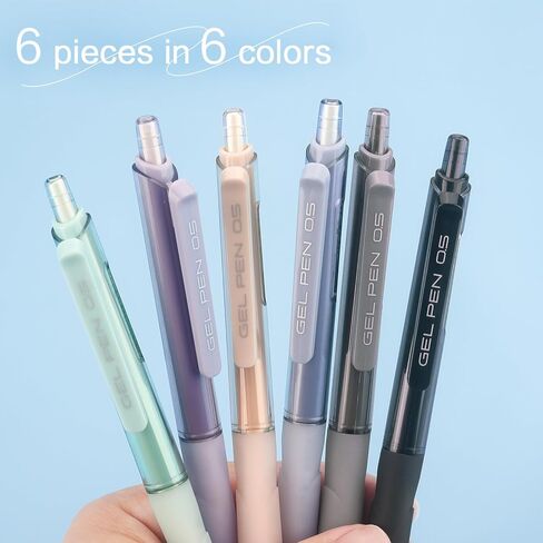 NNY Gel Pens Black Ink Pen 0.5mm مع قبضة راحة للكتابة السلسة والمدرسة والمكاتب (6 عبوات) in Kuwait