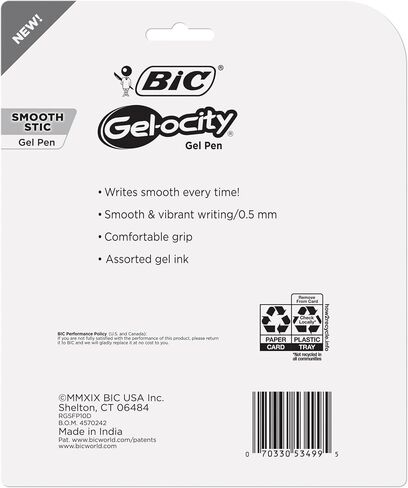 BIC® Gel-Ocity STIC Gel Als ، Fine Point ، 0.5 مم ، براميل صافية ، ألوان حبر متنوعة ، حزمة من 10 أقلام in Saudi Arabia