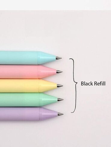 Lanxivi 10 PCS Kaco Pure Black Retractable Gel ink Pens, 0.5mm Extra Fine Point, Black Ink in Saudi Arabia