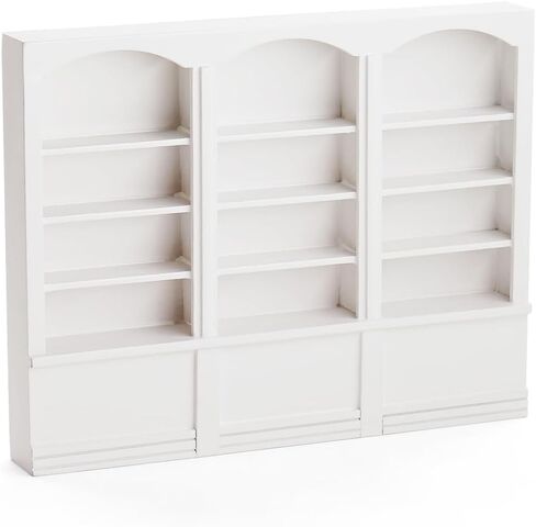 Odoria Dollhouse Bookcogich الرف المصغرة: 1/12 Scale Bookshelf for Books Library School Office - Mini Wall Display Cabinet Antique Retro - Tiny Wood Furniture Vintage Vintage White in Saudi Arabia