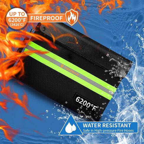 حقيبة وثيقة مقاومة للمعلومات تمت ترقيتها 6200 درجة فهرنهايت ، 14.8 بوصة كبيرة مقاومة للماء آمنة مع سستة ، 9 طبقات من المواد المعزولة للحرارة ، حقيبة أموال مقاومة للحريق نقدًا ، وثائق مهمة وصندوق حرائق عن الأشياء الثمينة in Kuwait