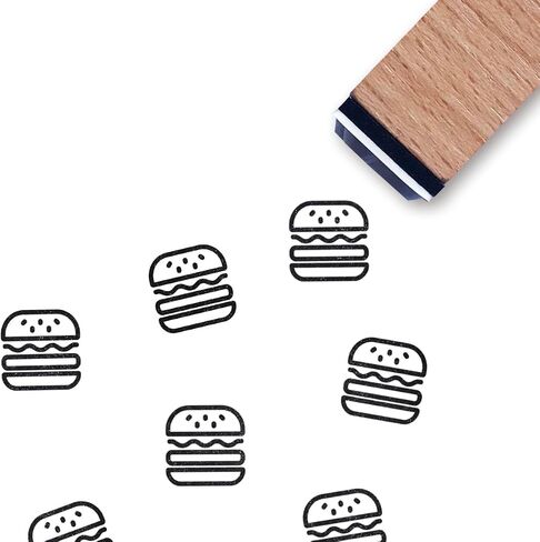 Hamburger Rubber Stamp, 3/5 Inch Small Mini Stamp for Scrapbooking Card Making Planner in Saudi Arabia
