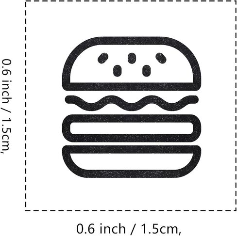 Hamburger Rubber Stamp, 3/5 Inch Small Mini Stamp for Scrapbooking Card Making Planner in Saudi Arabia
