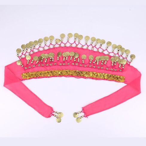 Dog Belly Dancer Skirt ، Bling Belly Dance Hip وشاح لـ Corgis الكلب التفاف مع الترتر من الترتر جرو للرقص الأليفة الأزياء لحفلات عيد الهالوين أداء الاحتفال (الوردي) in Kuwait