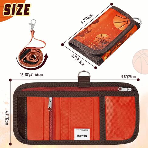 WAWSAM Kids Wallet Boys Video Game Wallet with Lanyard Teens Gaming Purse Neck Stash Wallet Zippered Compact Tri-fold Coin Pocket Card Holders Kids Purse Boys Wallet Game Boy Birthday Gift in Kuwait