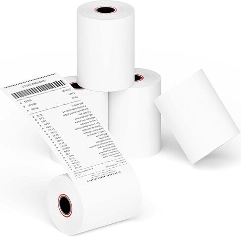 200 Rolls 2 1/4 "× 60 'لفائف الورق الحراري يناسب جميع آلة خصم بطاقة الائتمان Verifone Ingenico Square Clover Moneris TD Elavon Diameter 40mm Core 17mm 2.25 × 60 قدمًا. in Saudi Arabia