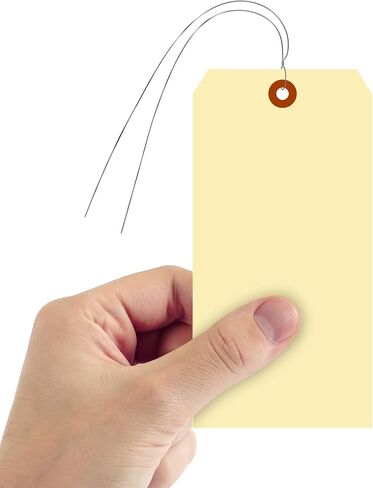 SmartSign (1000 Pack) علامات مانيلا فارغة مع سلك-6.25 × 3.125 بوصة (حجم 10) ، علامات بطاقات ما قبل السميكة ، علامات تعليق الورق مع تصحيح الألياف المعززة in Saudi Arabia