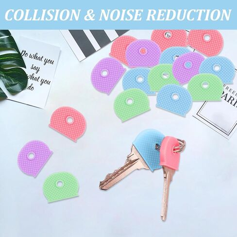 60PCS Key Covers Caps, 4 Colors Silicone Cute Key Caps for House Keys in Kuwait