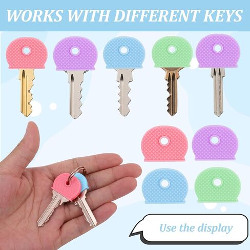60PCS Key Covers Caps, 4 Colors Silicone Cute Key Caps for House Keys in Kuwait