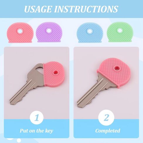 60PCS Key Covers Caps, 4 Colors Silicone Cute Key Caps for House Keys in Kuwait