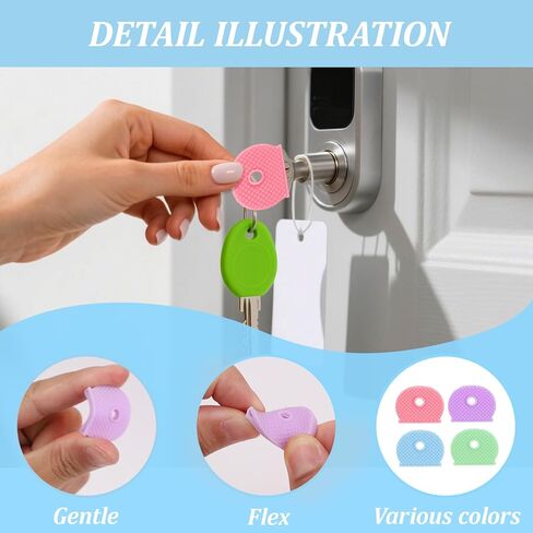 60PCS Key Covers Caps, 4 Colors Silicone Cute Key Caps for House Keys in Kuwait