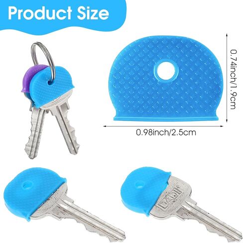 40Pcs Colorful Plastic Key Cap Tags, Key Color Caps Identifier Covers, Soft Rubber Key Identifiers, Plastic Key Toppers for Standard Flat House Keys, 8 Colors in Saudi Arabia