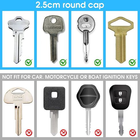 40Pcs Colorful Plastic Key Cap Tags, Key Color Caps Identifier Covers, Soft Rubber Key Identifiers, Plastic Key Toppers for Standard Flat House Keys, 8 Colors in Saudi Arabia