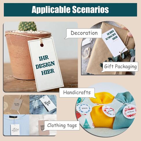 علامات تعليق مخصصة ، 30 ~ 1000 PCS تخصيص أي شعار ملصق نص اختياري ، مستطيل مربع مخصص الأسماء العلامات ، والملابس هدية المجوهرات المصنوعة يدويًا زفاف الأعمال الزفاف (المستطيل) in Saudi Arabia