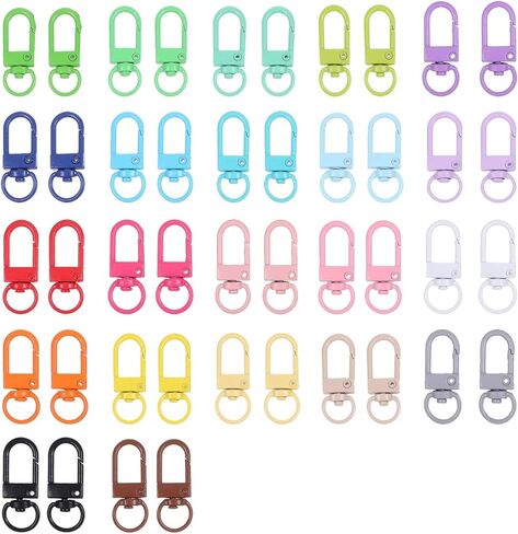 44 PCS مشابك ملونة لوبستر مخلب ، ملون دوار دوارة السنانير السنانير دوار حبل الزناد حزام خط السنانير لسلاسل المفاتيح المجوهر in Saudi Arabia