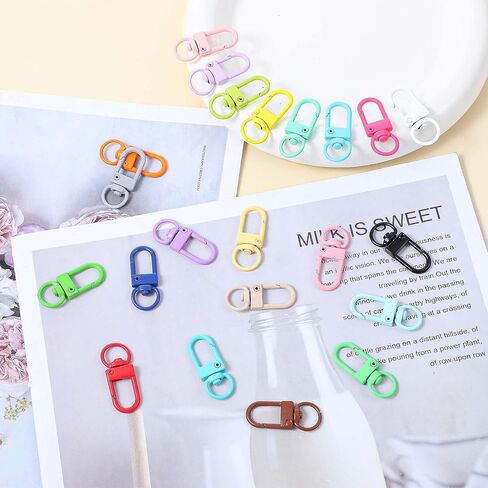44 PCS مشابك ملونة لوبستر مخلب ، ملون دوار دوارة السنانير السنانير دوار حبل الزناد حزام خط السنانير لسلاسل المفاتيح المجوهر in Saudi Arabia