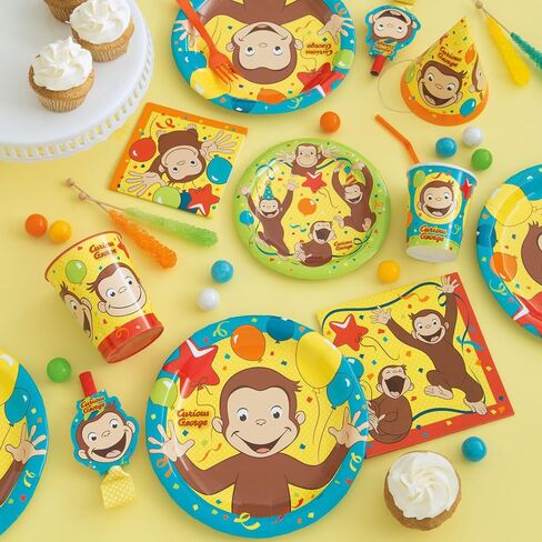 Vibrant Colors Curious George Party Hats (Pack of 8) - Festive & Fun Design - Perfect for your Kid's Celebration in Saudi Arabia