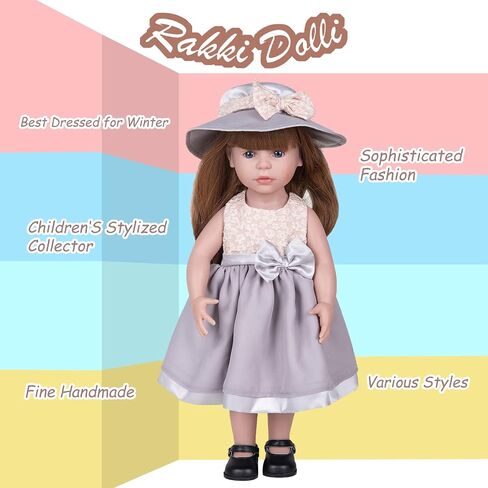 Doll Clothes and Accessories 3 Pc. Set Includes 1PC Beige and Bisque Skirt, 1PC Hat, 1PC White Underwear, Fashionable Skirt Dress Set for Baby Dolls (Without Doll & Shoes) in Kuwait