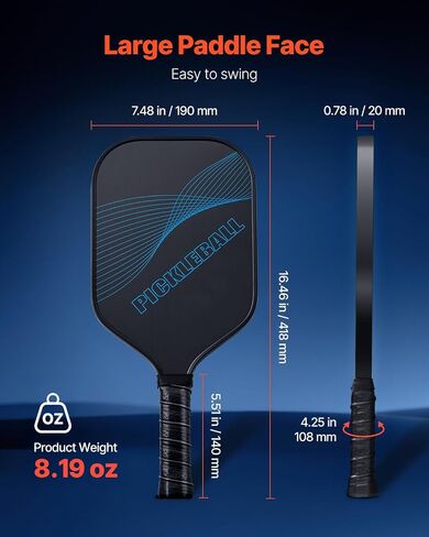 مجداف Vevor Pickleball ، T700 Carbon Fiber Surface & Honeycomb Core ، Pickleball Paddle مع زيادة القوة والتحكم في كرة المخلل للبالغين والرجال والنساء ، الأطفال in Saudi Arabia