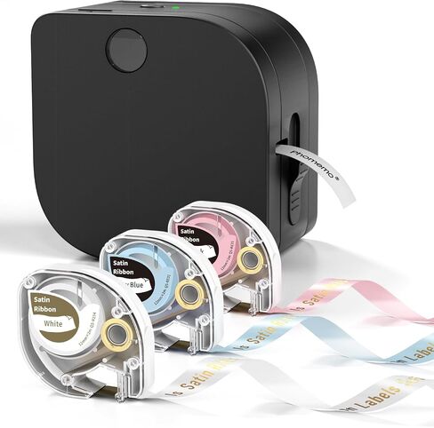 Phomemo Bluetooth Inkless Label Printer - Mini Label Maker with Tape Satin Ribbon for Gift, Wedding, Craft Work for Office Home Organization, Small Label Maker with Multiple Templates in Saudi Arabia