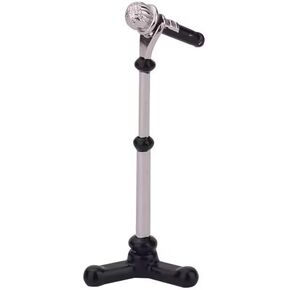 1pcs أسود 1/12 ملحقات مصغرة دمية ، ميكروفون معدني مع حامل ، Dollhouse Music Room Rocking Rocking Decoration Figure MIC Figure (5.2cm × 1.8 سم × 1.8 سم) in Kuwait