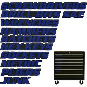 علامات درج الأدوات ، وعلامات مربع الأدوات المغناطيسية ثلاثية الأبعاد ، و 11 قطعة ، وملصقات تنظيم صندوق الأدوات القابلة لإعادة الاستخدام ، والمغناطيس المضمّن القوي ، وسهل قراءة الطباعة لأدراج مربع الأدوات السريعة. (رمادي) in Kuwait