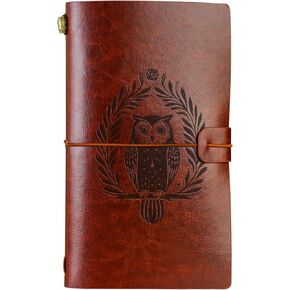 Innobeta Owl Gifts Journal for Owl Lover - 7.8 "x5" كمبيوتر محمول قابل لإعادة تعبئة الجلود - هدايا لتقديرها ، تهانينا ، عيد الميلاد وعيد الميلاد in Kuwait