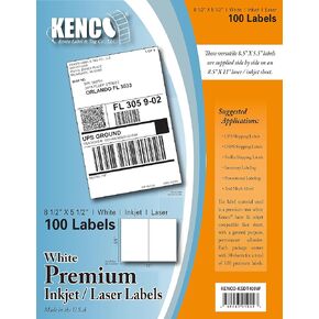 ملصقات Kenco Premium White Address Shipping UPC Laser/Inkjet مصنوعة في الولايات المتحدة الأمريكية (4 بوصة × 6 بوصة 200 ملصق) in Kuwait