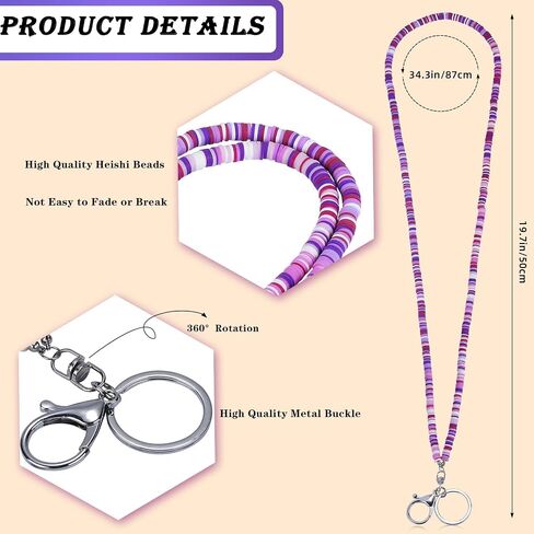 Ornaland Lanyards for ID Badges, Keys, Teacher, Nurse Gift (Blue, Beaded, Clay) in Saudi Arabia