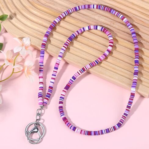 Ornaland Lanyards for ID Badges, Keys, Teacher, Nurse Gift (Blue, Beaded, Clay) in Saudi Arabia