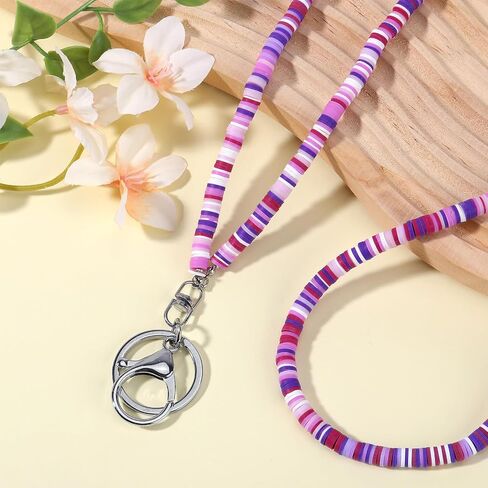 Ornaland Lanyards for ID Badges, Keys, Teacher, Nurse Gift (Blue, Beaded, Clay) in Saudi Arabia