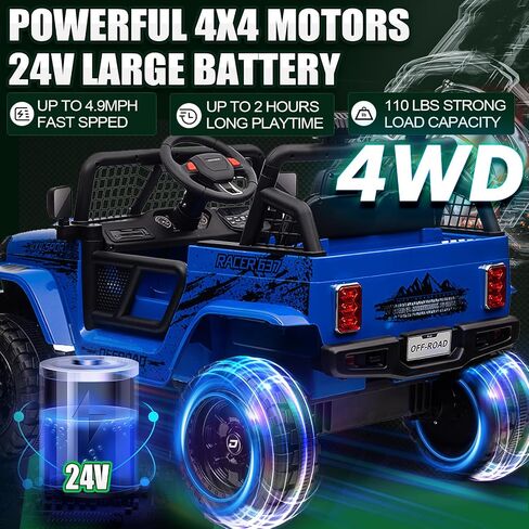 24 فولت ركوب على Jeep ، Kids 2 Ride on Car Truck W/4WD Motor ، التحكم عن بُعد ، 3 سرعة ، موسيقى بلوتوث ، تعليق الربيع ، ضوء LED ، عجلات الطاقة الكهربائية للأطفال للبنين ، البنات - الوردي - الوردي in Kuwait