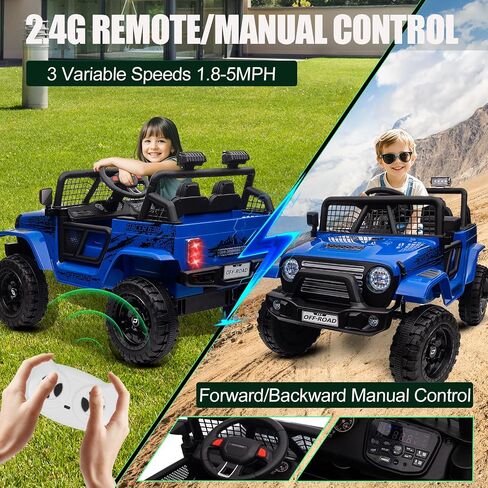 24 فولت ركوب على Jeep ، Kids 2 Ride on Car Truck W/4WD Motor ، التحكم عن بُعد ، 3 سرعة ، موسيقى بلوتوث ، تعليق الربيع ، ضوء LED ، عجلات الطاقة الكهربائية للأطفال للبنين ، البنات - الوردي - الوردي in Kuwait