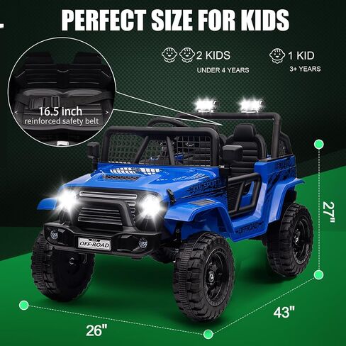 24 فولت ركوب على Jeep ، Kids 2 Ride on Car Truck W/4WD Motor ، التحكم عن بُعد ، 3 سرعة ، موسيقى بلوتوث ، تعليق الربيع ، ضوء LED ، عجلات الطاقة الكهربائية للأطفال للبنين ، البنات - الوردي - الوردي in Kuwait