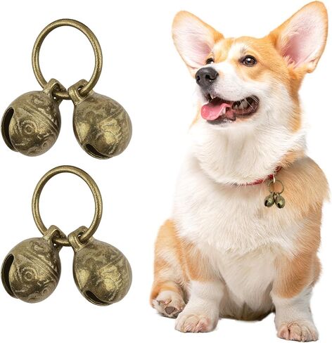 4 PCS Brass Dog Bells للياقة - أجراس سلامة الحيوانات الأليفة النحاسية للكلاب والقطط الصغيرة ، جرس جرس ذي طوق مضاد للسرقة يناسب جميع الياقات والقطط - مكافحة الحيوانات الأليفة المفقودة. in Saudi Arabia