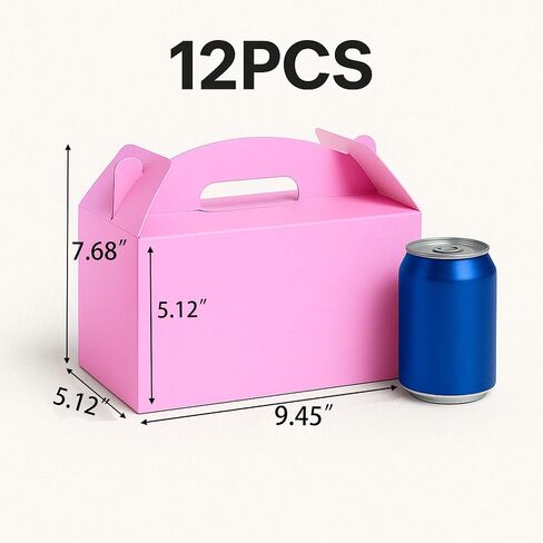 12Pack Large Party Favor Boxes,Kraft Treat Boxes, (9.45 * 5 * 5"),Large Goodie Boxes, Gable Gift Boxes with Handles,Candy Boxes for Kids Birthday Baby Shower Wedding Halloween Christmas. in Saudi Arabia