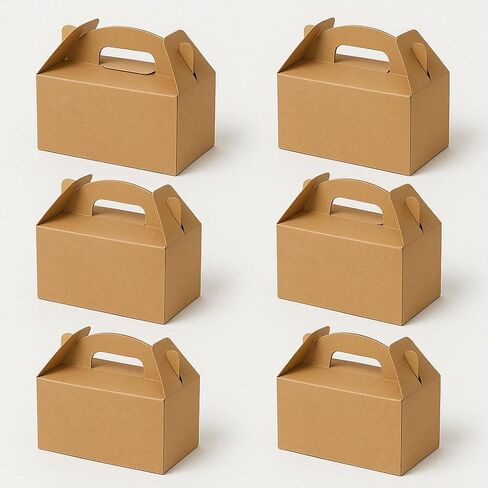 12Pack Large Party Favor Boxes,Kraft Treat Boxes, (9.45 * 5 * 5"),Large Goodie Boxes, Gable Gift Boxes with Handles,Candy Boxes for Kids Birthday Baby Shower Wedding Halloween Christmas. in Saudi Arabia