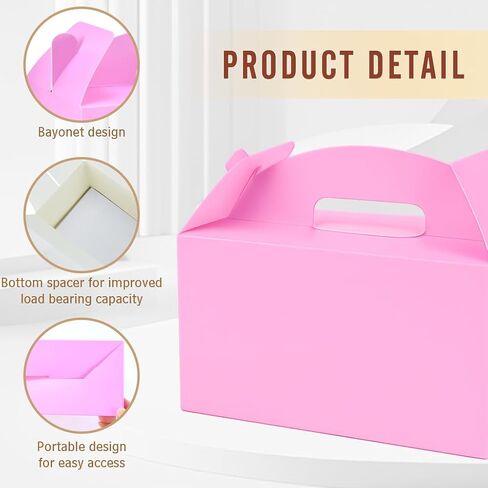 12Pack Large Party Favor Boxes,Kraft Treat Boxes, (9.45 * 5 * 5"),Large Goodie Boxes, Gable Gift Boxes with Handles,Candy Boxes for Kids Birthday Baby Shower Wedding Halloween Christmas. in Saudi Arabia