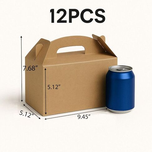 12Pack Large Party Favor Boxes,Kraft Treat Boxes, (9.45 * 5 * 5"),Large Goodie Boxes, Gable Gift Boxes with Handles,Candy Boxes for Kids Birthday Baby Shower Wedding Halloween Christmas. in Saudi Arabia