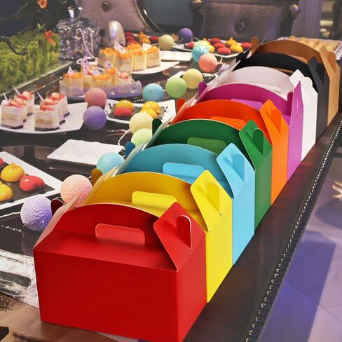 12Pack Large Party Favor Boxes,Kraft Treat Boxes, (9.45 * 5 * 5"),Large Goodie Boxes, Gable Gift Boxes with Handles,Candy Boxes for Kids Birthday Baby Shower Wedding Halloween Christmas. in Saudi Arabia