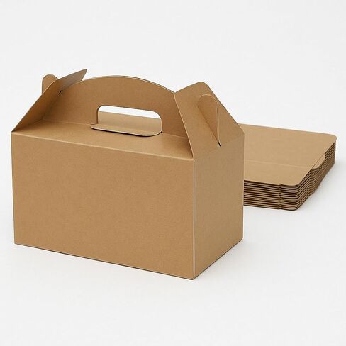 12pack حفلة كبيرة الحفلات الصناديق ، صناديق علاج Kraft ، (9.45 * 5 * 5 ") ، صناديق جيدة جيدة ، صناديق هدايا الجملون مع مقابض ، صناديق الحلوى للأطفال عيد ميلاد الطفل حفل زفاف عيد ميلاد عيد الميلاد. in Kuwait