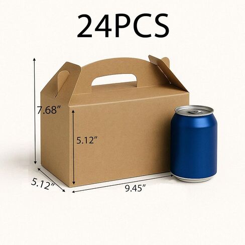12pack حفلة كبيرة الحفلات الصناديق ، صناديق علاج Kraft ، (9.45 * 5 * 5 ") ، صناديق جيدة جيدة ، صناديق هدايا الجملون مع مقابض ، صناديق الحلوى للأطفال عيد ميلاد الطفل حفل زفاف عيد ميلاد عيد الميلاد. in Kuwait